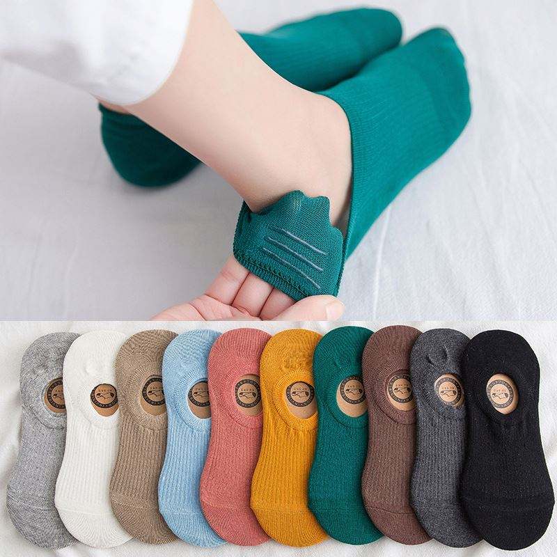 Womens Invisible Sock Solid Color Cotton Breathable Socks.jpg