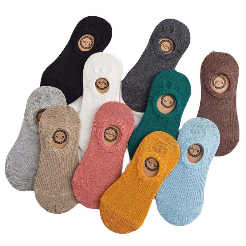 Wholesale Womens Invisible Sock Solid Color Cotton Breathable Socks.jpg